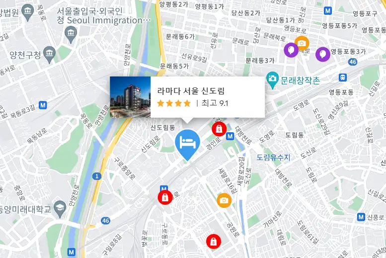 라마다 서울 호텔 지도